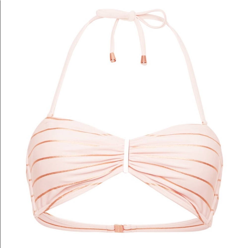 Ted Baker Rose Gold Striped Bikini Top